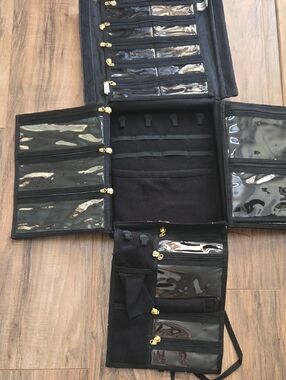 Black Travel Jewelry Organizer Roll